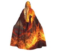 YaWea Cape à capuche unisexe avec imprimé Phoenix - Cape de magicien légère, pour costume d'Halloween et de cosplay