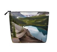 YaWea Glacier National Park Trousse de toilette avec fermeture éclair Cadeau pour anniversaire, Noël, remise de diplôme, noir, One Size