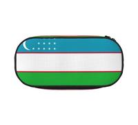 YaWea Grande trousse à crayons avec imprimé drapeau de la République d'Ouzbékistan - Grande capacité - Sac de rangement - Grande trousse à crayons pour université, maison, bureau
