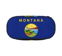 YaWea Grande trousse à crayons avec imprimé drapeau de l'État du Montana - Grand sac de rangement pour université, maison, bureau