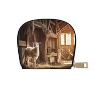 YaWea Petit sac à main en cuir imprimé animaux sauvages rétro Farmhouse2, porte-cartes de crédit, étui de rangement pour cartes, blanc, One Size