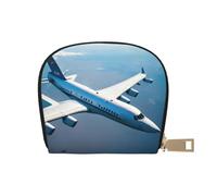 YaWea Petit sac à main en cuir imprimé avions pour cartes de crédit, porte-cartes, blanc, One Size