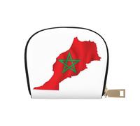 YaWea Petit sac à main en cuir imprimé carte du Maroc Porte-cartes de crédit, porte-cartes, blanc, One Size