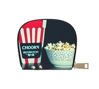 YaWea Petit sac à main en cuir imprimé de film et pop-corn pour cartes de crédit, porte-cartes, blanc, One Size