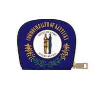 YaWea Petit sac à main en cuir imprimé drapeau de l'État du Kentucky - Porte-cartes - Porte-cartes, blanc, One Size