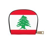 YaWea Petit sac à main en cuir imprimé drapeau du Liban pour cartes de crédit, porte-cartes, blanc, One Size