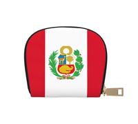 YaWea Petit sac à main en cuir imprimé drapeau du Pérou porte-cartes, blanc, One Size