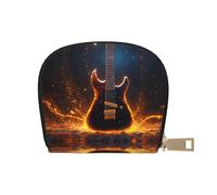 YaWea Petit sac à main en cuir imprimé guitare électrique, porte-cartes de crédit, porte-cartes, blanc, One Size