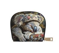 YaWea Petit sac à main en cuir imprimé koala endormi pour cartes de crédit, porte-cartes, blanc, One Size