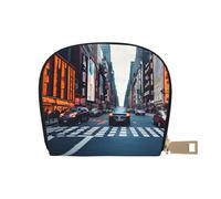 YaWea Petit sac à main en cuir imprimé New York City - Porte-cartes de crédit - Porte-cartes, blanc, One Size