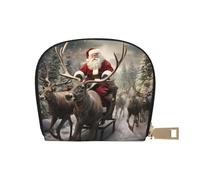 YaWea Petit sac à main en cuir imprimé Père Noël pour cartes de crédit, porte-cartes, blanc, One Size