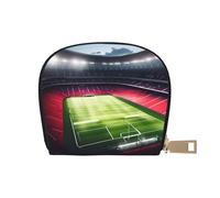 YaWea Stade Football Satdium Field Light Night Print Leather Small Purse Credit Card Holder Wallet, Card Holder Wallet Card Organizer Case, blanc, One Size