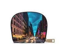 YaWea Streets of New York City Petit sac à main en cuir imprimé pour cartes de crédit, porte-cartes, blanc, One Size