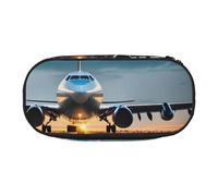 YaWea Trousse à crayons de grande capacité avec imprimé avion dans le soir - Grande trousse de rangement pour université, maison, bureau