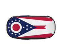 YaWea Trousse à crayons de grande capacité avec imprimé drapeau de l'État de l'Ohio - Grand sac de rangement pour le collège, la maison, le bureau
