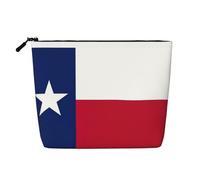 YaWea Trousse de toilette à fermeture éclair avec imprimé drapeau du Texas pour anniversaire, Noël, remise de diplôme, noir, One Size