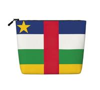 YaWea Trousse de toilette avec fermeture éclair - Motif drapeau de l'Afrique centrale - Cadeau pour anniversaire, Noël, remise de diplôme, noir, One Size