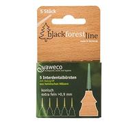 Yaweco Lot de 5 brossettes interdentaires avec manche en bois noir