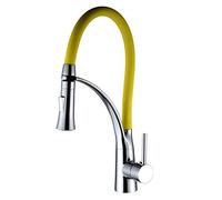 YAWEDA Couleur Cuivre Creative Universal Rotary Cuisine Robinet D'Eau Froide Et Eau Chaude Mélangeur Évier Robinet Mitigeur Connexion Simple, Jaune