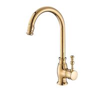 YAWEDA Cuivre Robinet De Cuisine Antique Gold Cuisine Lavabo Robinet D'Eau Froide Mélangeur Eau Robinet Tout En Cuivre Évier Robinet De Cuisine