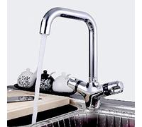 YAWEDA Double poignée thermostatique de cuisine Mitigeur d'évier thermostatique robinet d'évier Robinet mitigeur thermostatique Robinet Robinet salle de bains