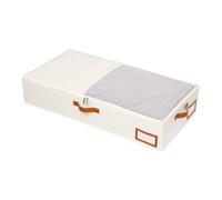 Yawinhe 1 Pcs Sacs de Rangement Sous Le Lit, Organisateurs de Placards, Fenêtre Transparent et Fermeture éclair, pour la Literie, 60x30x15cm, Beige, SNH001BES-1