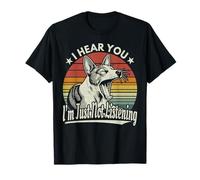 Yawn Basenji Je t'entends, je n'écoute tout simplement pas Sunset Retro T-Shirt