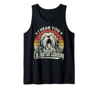 Yawn Bearded Collie I Heard You I'm Just Not Listening Retro Débardeur