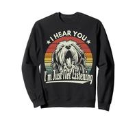 Yawn Bearded Collie I Heard You I'm Just Not Listening Retro Sweatshirt