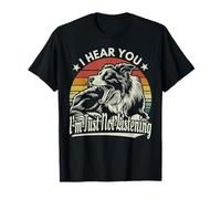Yawn Border Collie I Heard You I'm Just Not Listening Retro T-Shirt