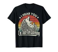 Yawn Hedgehog, je t'entends, je n'écoute tout simplement pas Sunset Retro T-Shirt