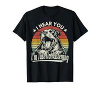 Yawn Pit Bull, Je t'entends, Je n'écoute Tout Simplement Pas Sunset Retro T-Shirt
