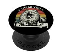 Yawn Pomeranian Je t'entends, je n'écoute tout simplement pas Sunset Retro PopSockets PopGrip Adhésif
