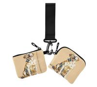 Yawn Portefeuilles à double dragonne Motif labrador retriever jaune | Lot de 2 porte-clés de grande capacité avec dragonne pour homme et femme