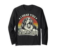 Yawn St Bernard I Heard You I'm Just Not Listening Dog Retro Manche Longue