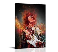 YAWRGJWRG Poster de Jimi Hendrix - Impression sur toile - Décoration murale moderne - Pour salon, chambre à coucher, chambre à coucher - 30 x 45 cm - Style cadre