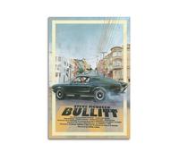 YAWRGJWRG Poster décoratif sur toile de Steve McQueen Bullitt(1) - Décoration murale moderne - Pour salon, chambre à coucher, chambre à coucher - Style musical - 40 x 60 cm