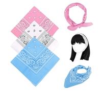 YAWYO Lot de 3 Bandanas Multi-usages, imprimé Cachemire, Unisexe, pour Cheveux, pour Femmes et Hommes, Accessoires de Style Cowboy (Rose, Blanc, Bleu Ciel)