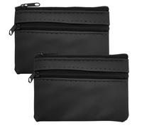 YAWYO Portes-clés en cuir, 2 pièces, Petit porte-clés avec zip et compartiment, Étui pour clés de voiture avec anneau pour hommes et femmes (Noir)