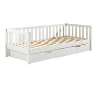 YAX - Lit Gigogne 90x200cm en Pin Laqué Blanc -