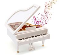 YAXIDAEVER 2pcs Boîte à Musique Piano Blanc,Boîte à Musique Piano Modèle,Mini Piano Décoration pour Mariages, Anniversaires et Cadeaux d'anniversaire pour Les filles12.5 x 12 x 14.5cm