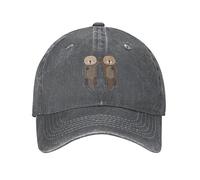 Yaxinduobao Casquette de baseball réglable en denim délavé pour homme Motif loutres de mer, Jolies loutres de mer bruyères, taille unique