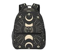 Yaxinduobao Sac à dos d'école, lune, soleil mystique, astrologie, tarot, gothique pour femmes, filles, étudiantes, sac à dos décontracté pour adolescents, université, sac de voyage léger pour