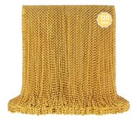 YAXINRUI Lot de 120 colliers de perles dorées de Mardi Gras - Collier de perles de Noël rondes de 83 cm - Pour fête de Mardi Gras, Noël, Nouvel An, événements festifs, cadeaux de fête