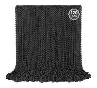 YAXINRUI Lot de 120 colliers de perles noires de Mardi Gras pour Halloween, Nouvel An, collier de perles noires de 83 cm pour Mardi Gras, Noël, Halloween, événements festifs