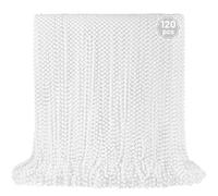 YAXINRUI Lot de 120 perles blanches de Mardi Gras de 83,8 cm - Collier de perles rondes en vrac pour Mardi Gras, Noël, événements festifs, fêtes