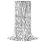 YAXINRUI Lot de 15 colliers de perles argentées métalliques de 7 mm pour Mardi Gras, fête de Mardi Gras, Saint-Patrick, événements festifs de Noël, cadeaux de fête