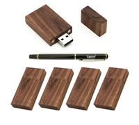 Yaxiny 5 Clés USB 2.0/3.0 rectangulaires en bois de noyer 2.0/2GB Wood USB Disk-4