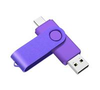 Yaxiny Clé USB C 64 Go OTG, USB 3.0 et Type C Flash Drive, Mémoire Stick pour Smartphone Android, Métal Violet