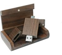Yaxiny Clé USB C en Bois de Noyer 32 Go, OTG Pen Drive, USB 3.0 et Type C Flash Drive pour Smartphone Android